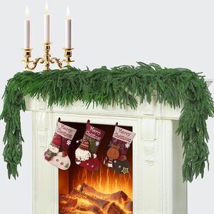 6Ft 2Pcs Artificial Norfolk Pine Garland, Real Touch Faux Greenery
